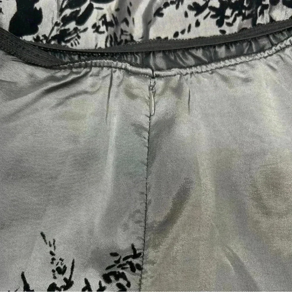 MSK Women's Holiday Party Silver Black Floral Velour A-Line Skirt Size Medium - Picture 7 of 15